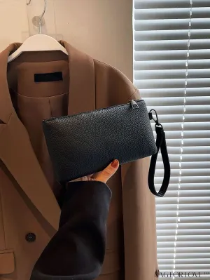 BagForLove - Pu Leather Litchi Pattern Clutch: Elegant and Minimalistic Handbag