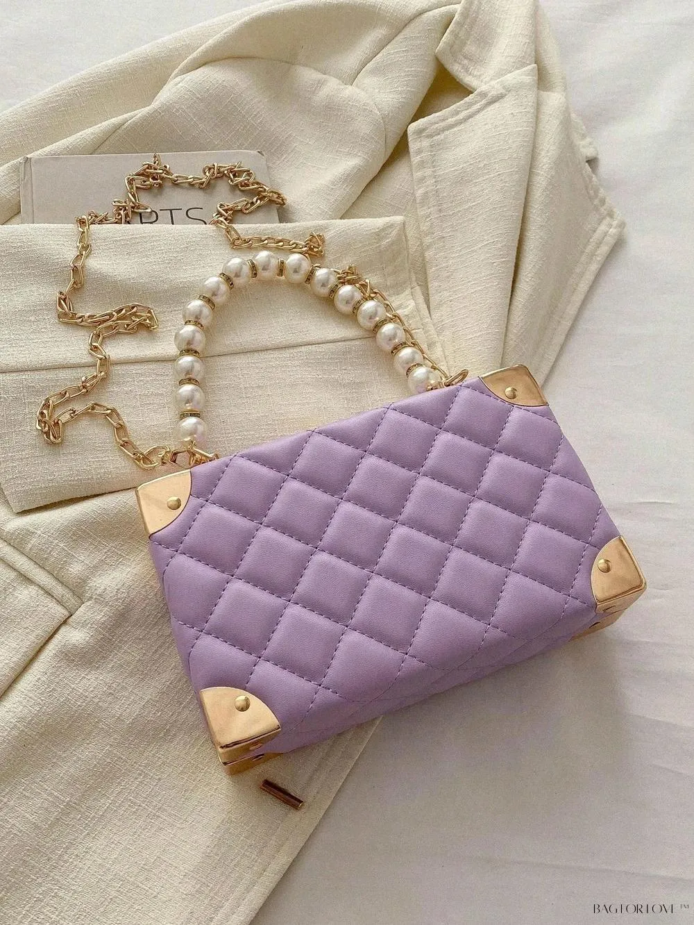 BagForLove - Women's Elegant Crossbody Messenger Bag Featuring Solid Quilted Design and Pearlescent Accents