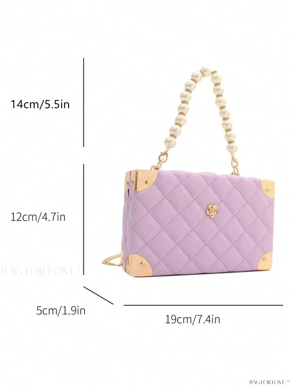 BagForLove - Women's Elegant Crossbody Messenger Bag Featuring Solid Quilted Design and Pearlescent Accents