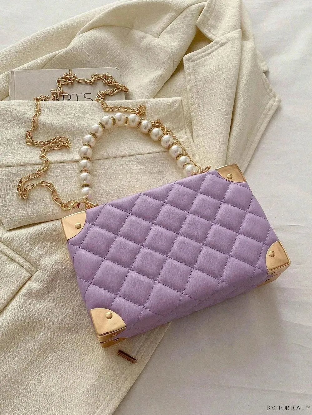 BagForLove - Women's Elegant Crossbody Messenger Bag Featuring Solid Quilted Design and Pearlescent Accents