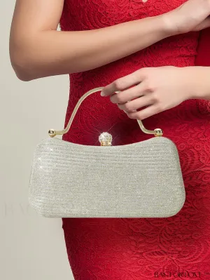 BagForLove - Womens Formal Party Crystal Evening Bag with Rhinestone Decoration - Elegant & Stylish