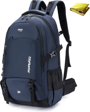 BAGZY Hiking Backpack Waterproof 80L Lightweight Travel Backpack Large Daypack Camping Backpacking for Men Women Blue