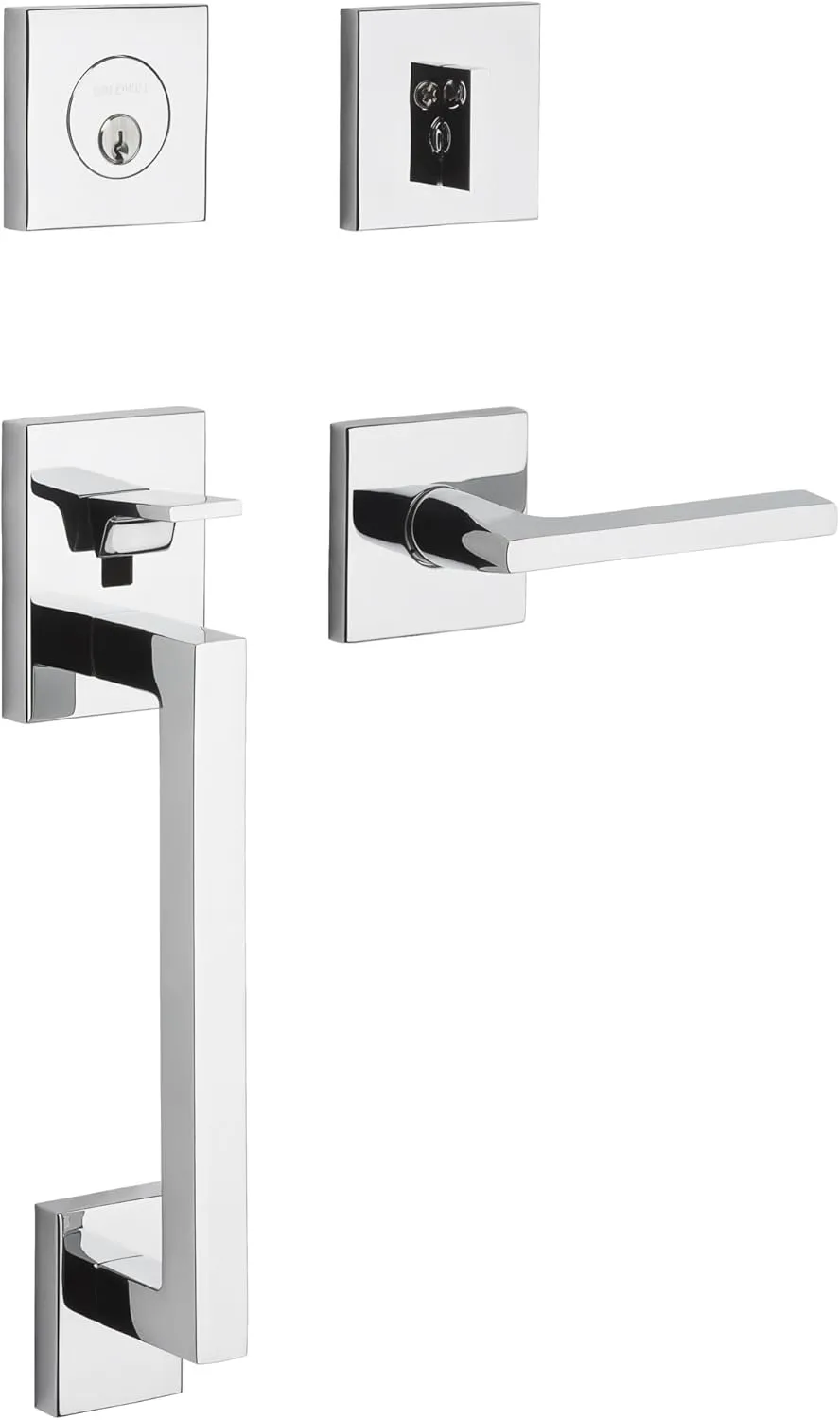 Baldwin 85390.LENT Minneapolis Left Handed Single Cylinder Keyed Entry Sectional, Polished Chrome