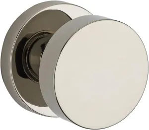 Baldwin HD.CON.CRR Modern Single Dummy Door Knob with Modern Round Rose from the, Polished Nickel