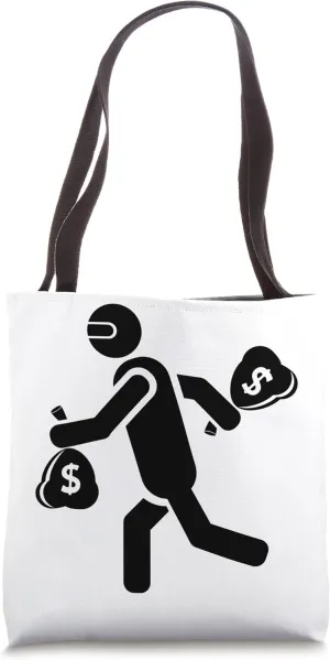 Bank Robber Crook Running Off With that Bag Tote Bag