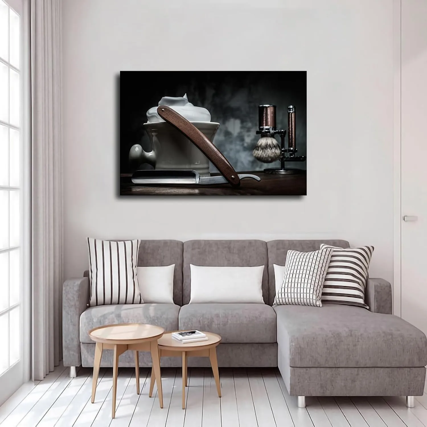 Barbershop Shaving Accessories Hair Salon Poster Art Modern Classroom Kitchen Bedroom Room Living Room Office Decor Modern Family Bedroom Decor Posters (24×36inch Unframed)