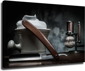Barbershop Shaving Accessories Hair Salon Poster Art Modern Classroom Kitchen Bedroom Room Living Room Office Decor Modern Family Bedroom Decor Posters (24×36inch Unframed)