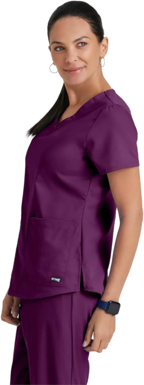 BARCO Grey's Anatomy Scrubs - Aubrey Scrub Top for Women, V-Neck, Shirring Back Super-Soft Women's Scrub Top
