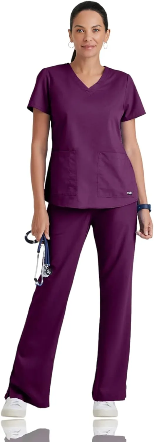 BARCO Grey's Anatomy Scrubs - Aubrey Scrub Top for Women, V-Neck, Shirring Back Super-Soft Women's Scrub Top
