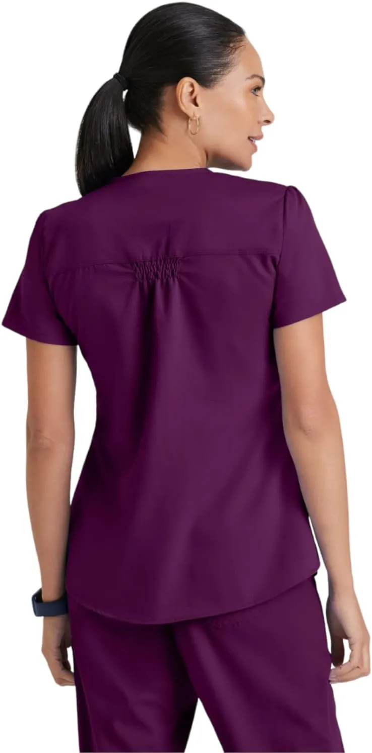 BARCO Grey's Anatomy Scrubs - Aubrey Scrub Top for Women, V-Neck, Shirring Back Super-Soft Women's Scrub Top