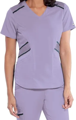 BARCO Grey's Anatomy Scrubs Impact - Moto Scrub Top for Women, V-Neck Medical Top, Spandex Stretch Women's Scrub Top