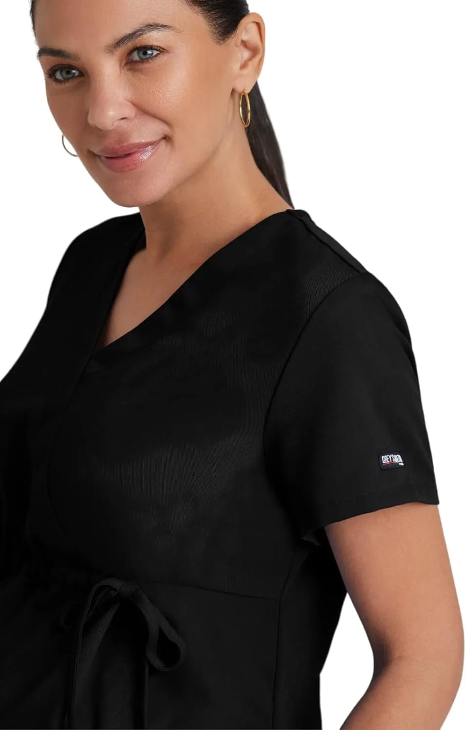 BARCO Grey's Anatomy Scrubs - Lilah Maternity Scrub Top for Women, Mock Wrap Front, Fitted Back Women's Scrub Top
