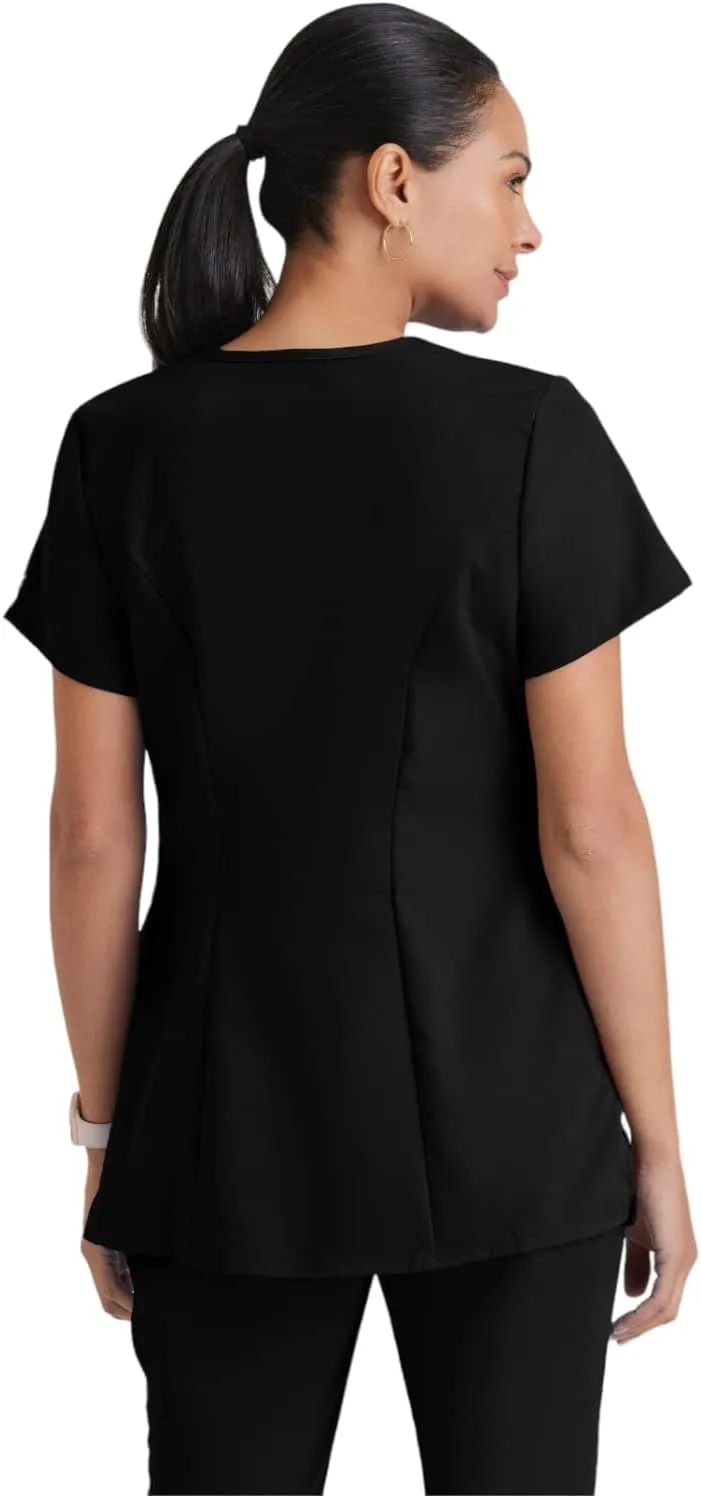 BARCO Grey's Anatomy Scrubs - Lilah Maternity Scrub Top for Women, Mock Wrap Front, Fitted Back Women's Scrub Top