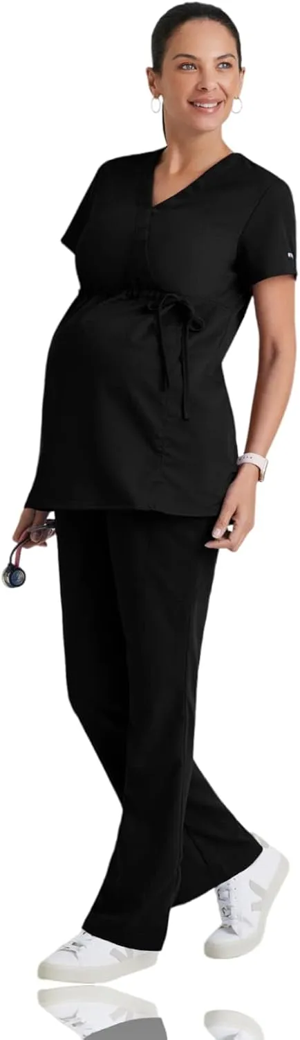BARCO Grey's Anatomy Scrubs - Lilah Maternity Scrub Top for Women, Mock Wrap Front, Fitted Back Women's Scrub Top