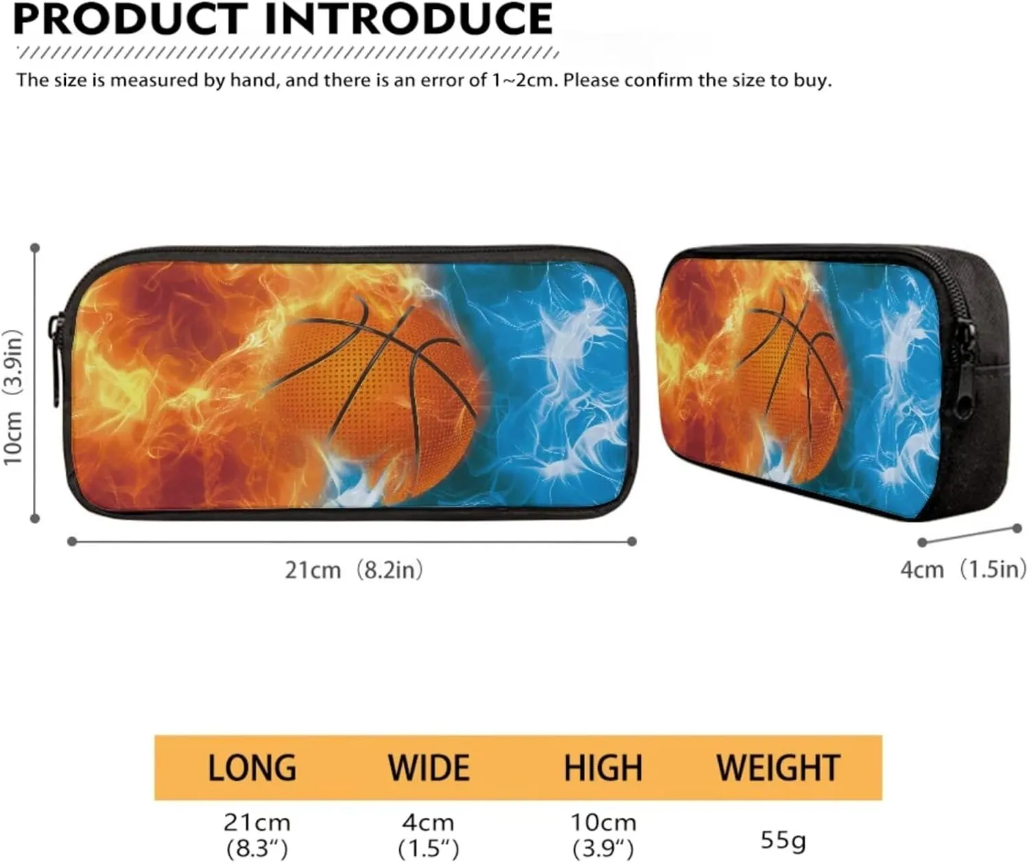 Basketball Kids Backpack Boys 3rd Grade Book Bag Set with Lunchbox Pencil Case Water Fire Print 9-10 Kids Large Schoolbag Elementary Daypack Back Packs
