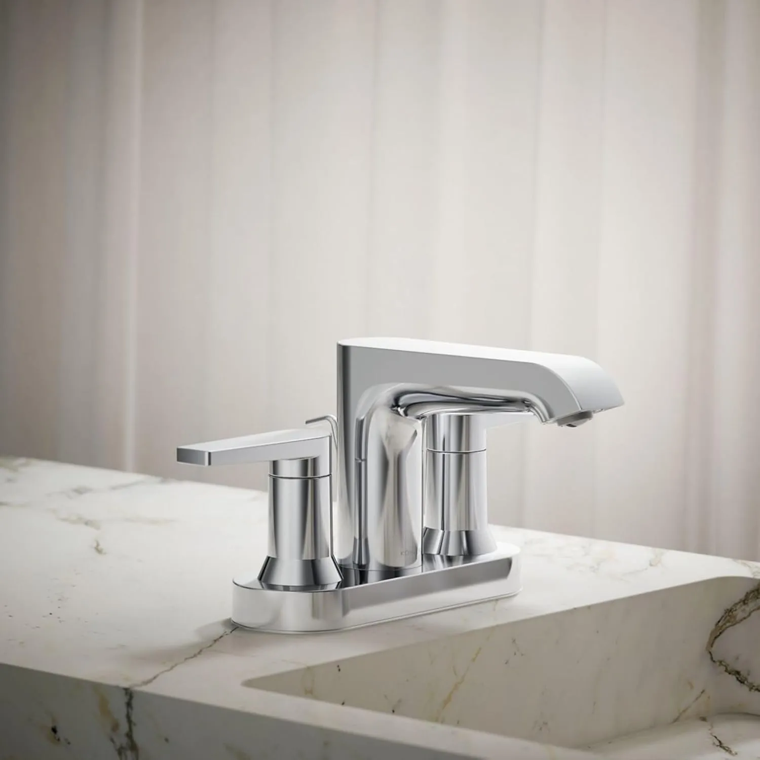 Bathroom Faucet by KOHLER, Bathroom Sink Faucet, Hint Collection,Centerset Faucet, Polished Chrome, K-97094-4-CP
