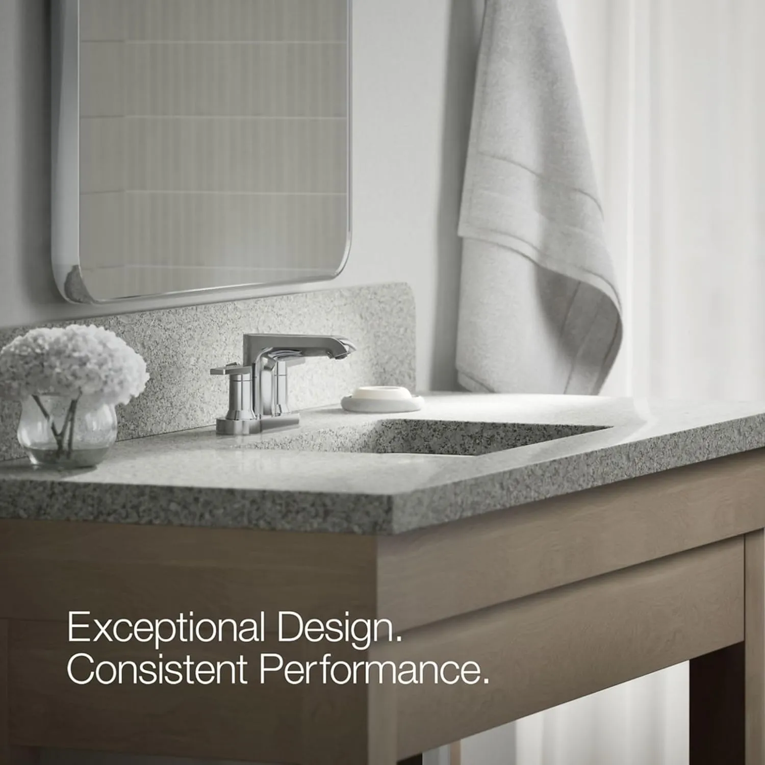 Bathroom Faucet by KOHLER, Bathroom Sink Faucet, Hint Collection,Centerset Faucet, Polished Chrome, K-97094-4-CP
