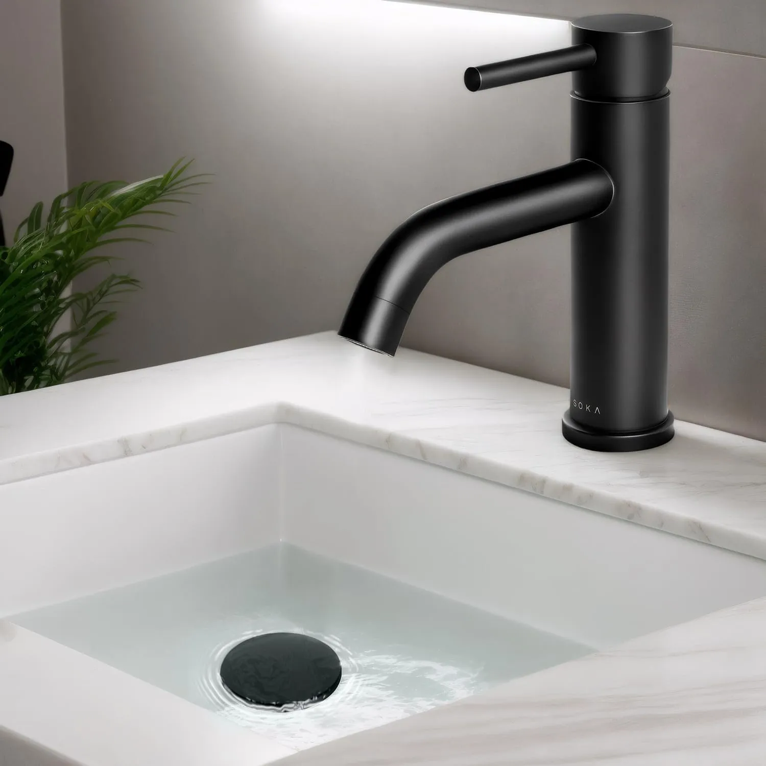Bathroom Faucet Single Handle Black Bathroom Sink Faucet Matte Single Hole Basin Vanity Faucet 1 or 3 Hole Bathroom Faucet Single Handle Bathroom with Pop-up Drain & Deck Plate