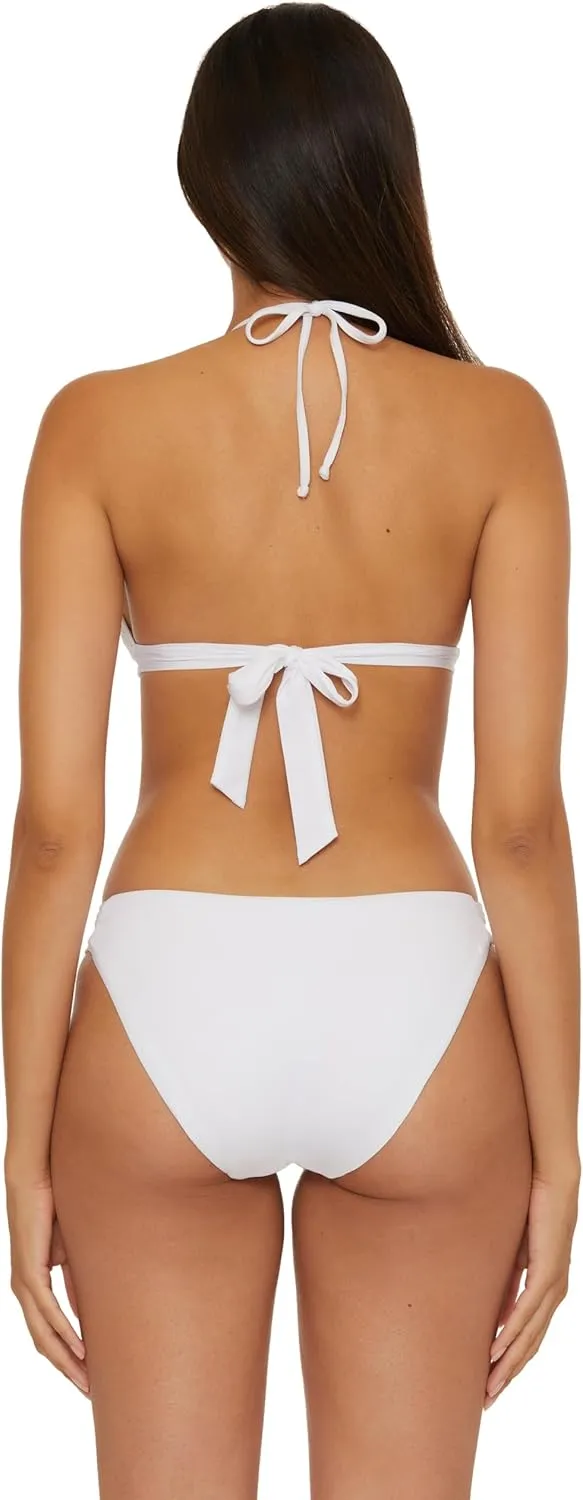 BECCA Women's Colette Banded Bikini Top, Adjustable, Tie Back, Swimwear Separates