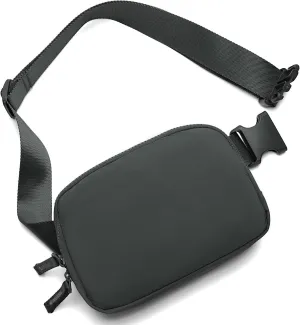 Belt Bag for Women Two-Way Zipper Fanny Pack Crossbody Bags for Women Fashion Waist Packs Cross Body Fanny Pack with Adjustable Strap Gifts for Teen Girls (Dark Grey)
