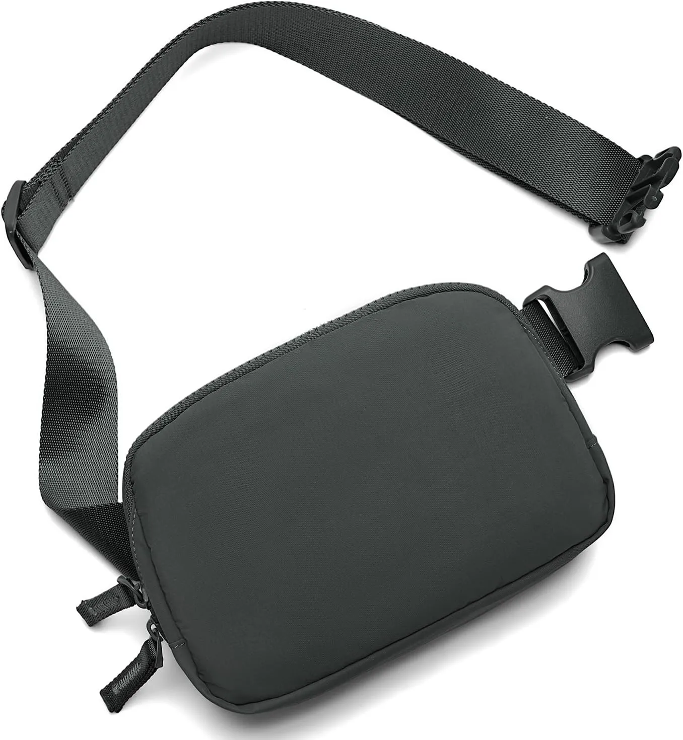 Belt Bag for Women Two-Way Zipper Fanny Pack Crossbody Bags for Women Fashion Waist Packs Cross Body Fanny Pack with Adjustable Strap Gifts for Teen Girls (Dark Grey)
