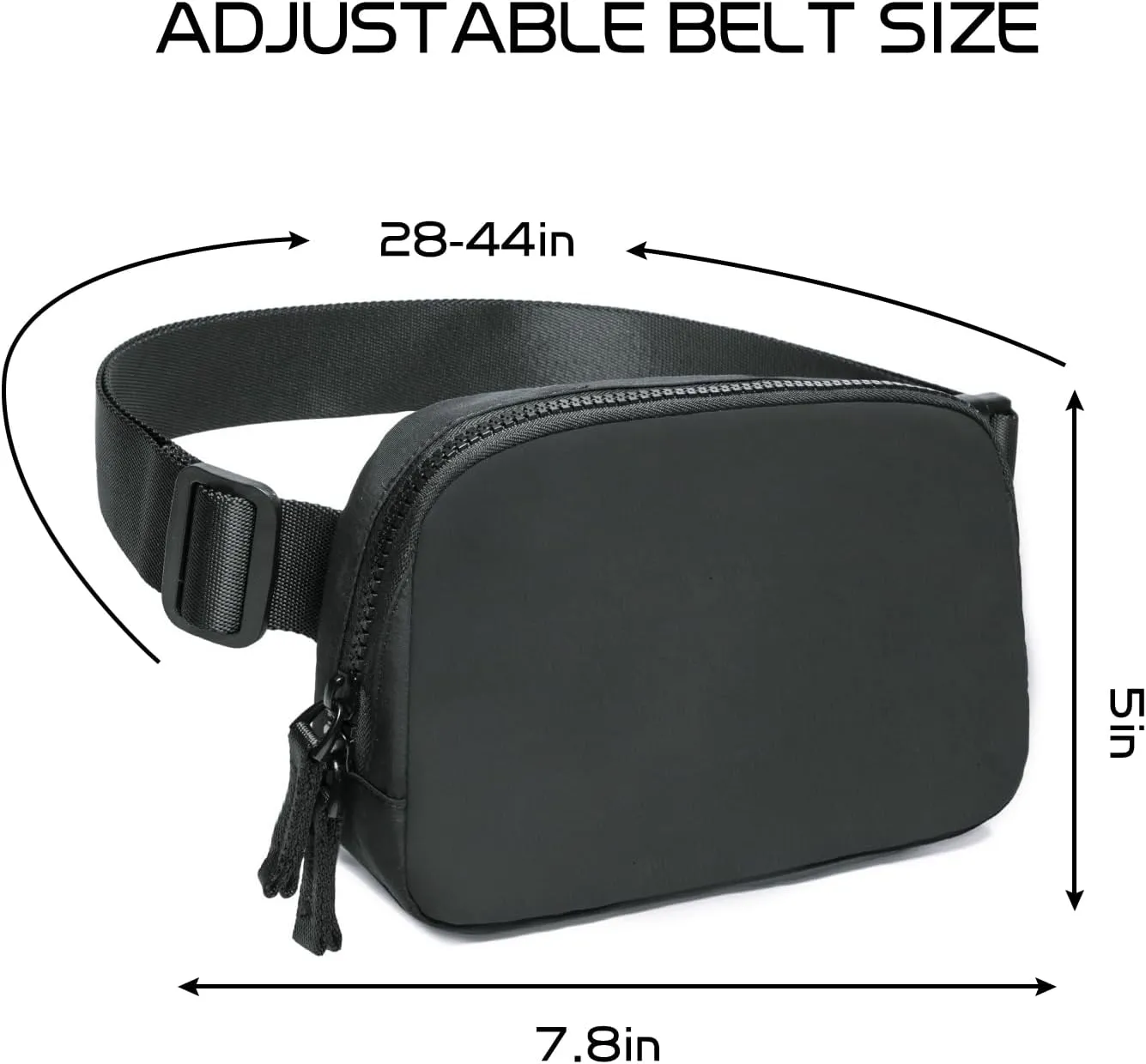 Belt Bag for Women Two-Way Zipper Fanny Pack Crossbody Bags for Women Fashion Waist Packs Cross Body Fanny Pack with Adjustable Strap Gifts for Teen Girls (Dark Grey)