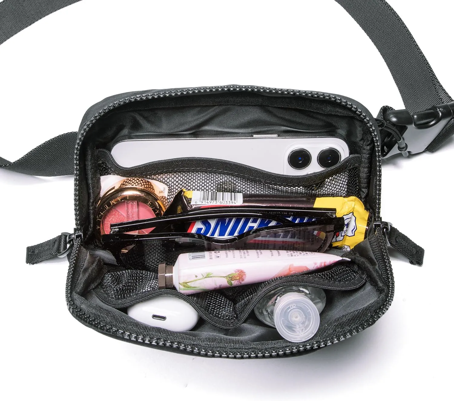 Belt Bag for Women Two-Way Zipper Fanny Pack Crossbody Bags for Women Fashion Waist Packs Cross Body Fanny Pack with Adjustable Strap Gifts for Teen Girls (Dark Grey)