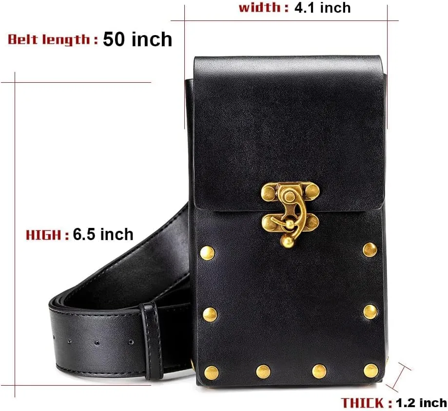 Belt Pouch Purse Renaissance Costume Accessories LARP Cosplay Waist Bag Fanny Pack Hiking Festival Casual Daypack