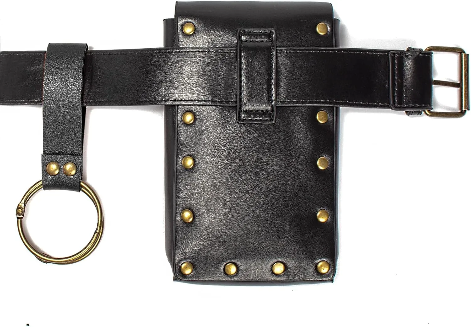 Belt Pouch Waist Bag Fanny Pack Steampunk Phone Holder Casual Medieval Renaissance Cosplay Costume Accessories (1Classic-Black)
