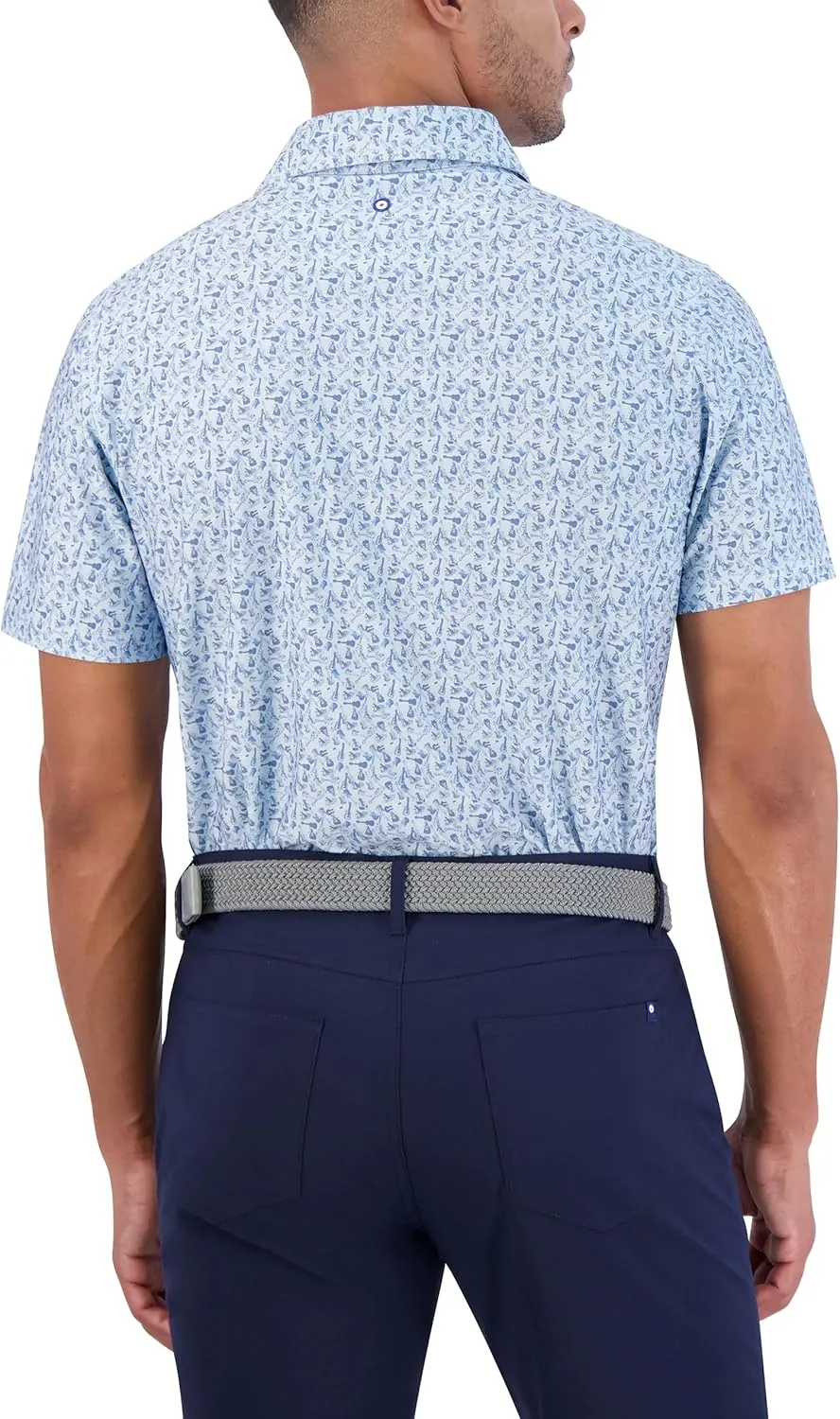 Ben Sherman Men's Short Sleeve Printed Tech Sports Fit Polo Top