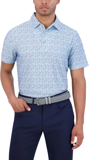 Ben Sherman Men's Short Sleeve Printed Tech Sports Fit Polo Top