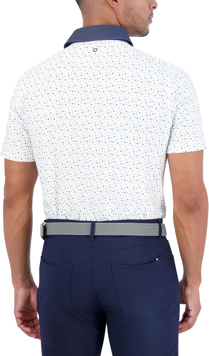 Ben Sherman Men's Short Sleeve Printed Tech Sports Fit Polo Top