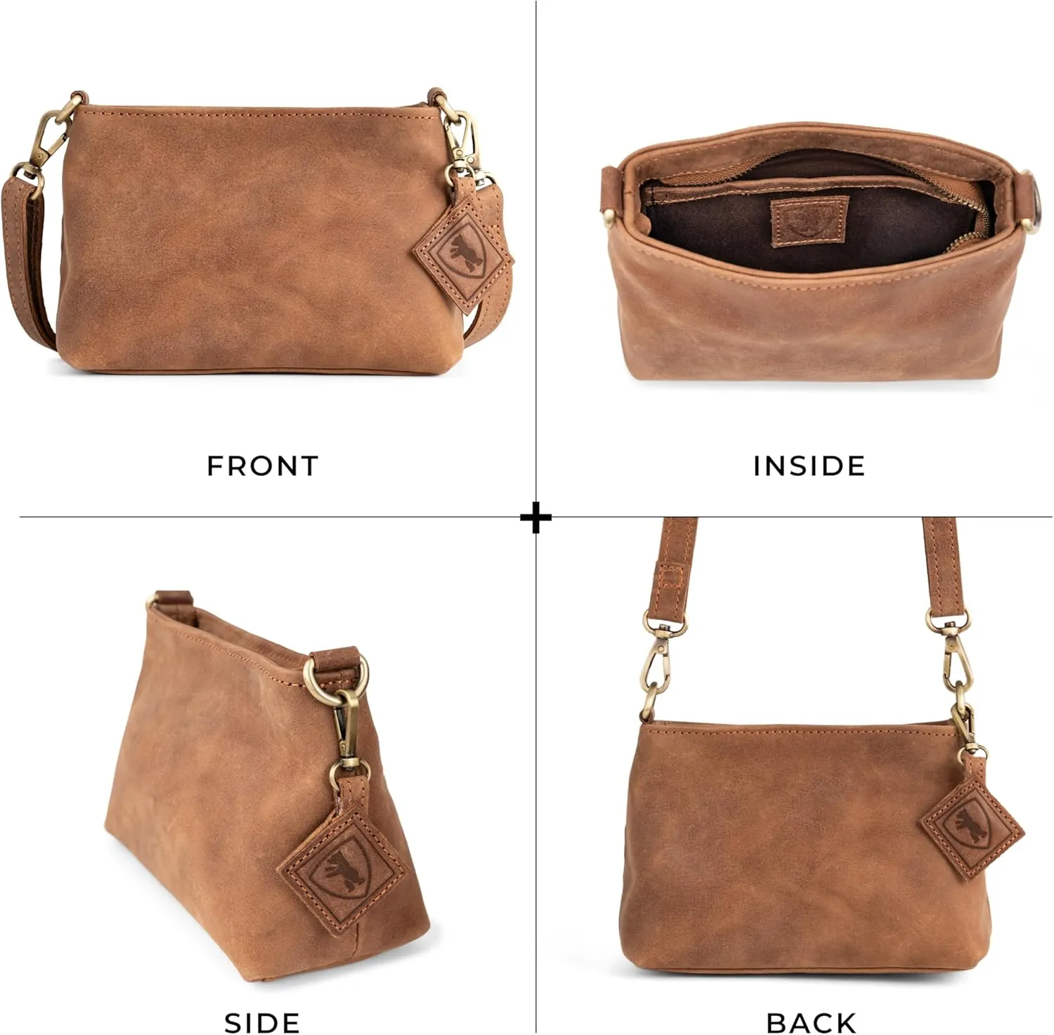 BERLINER BAGS Vintage Genuine Leather Shoulder Bag Marbella, Crossbody Purse for Women, Satchel Bag