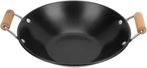 BESPORTBLE Stainless Steel Saucepan with Wooden Handle for Individual Meals Hot Pot and Frying Pan Finish for Seafood and Omelets