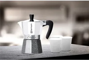 Bialetti Maker Set 3 Espresso Cups, Aluminium, Grey/White, 30 x 20 x 15 cm