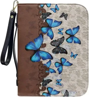 Bible Cover for Women Leather Bible Case with Black Ribbon Personalized Bible Study Supply Carrying Bag Tote
