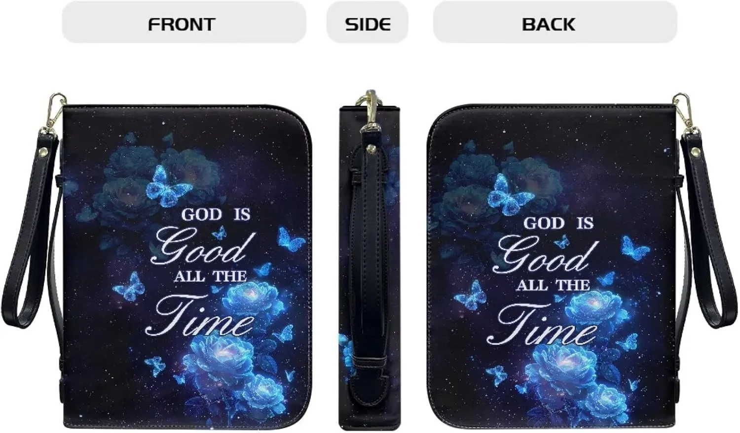 Bible Cover for Women Leather Bible Case with Black Ribbon Personalized Bible Study Supply Carrying Bag Tote