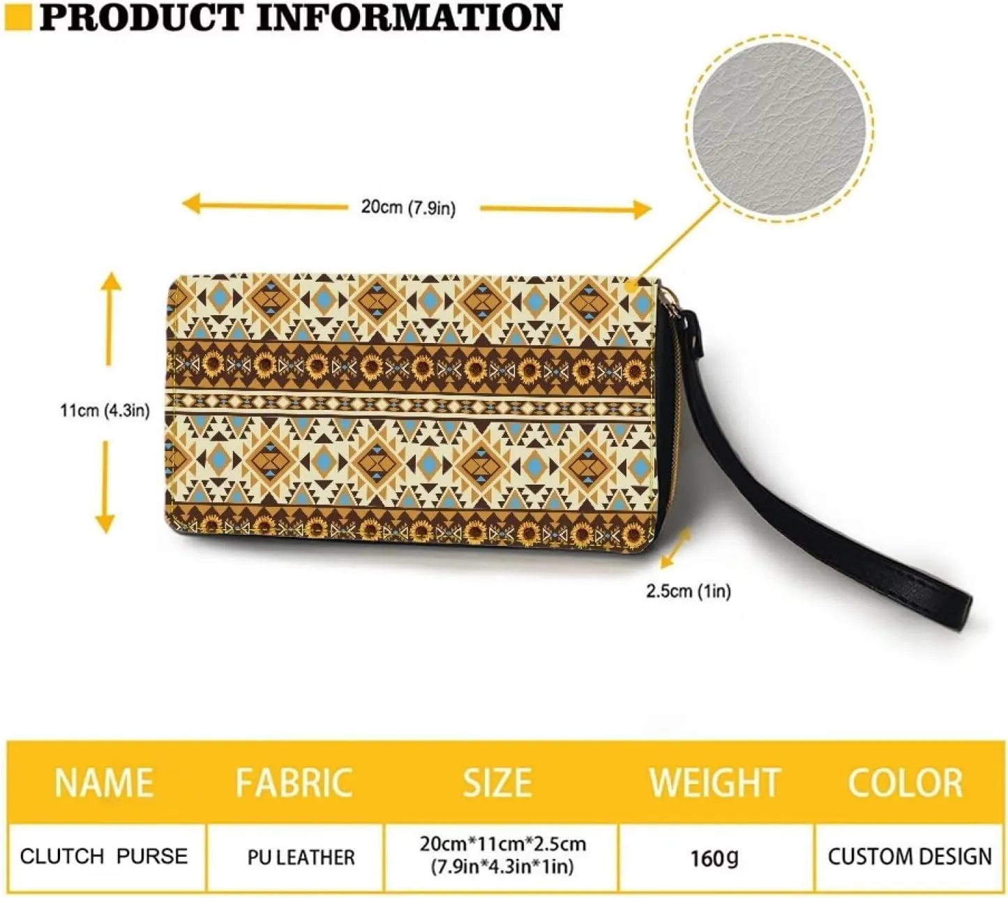 Binienty Womens Zipper Wallet, PU Leather Wristlet Purse, Zip Around Card Holder Organizer Clutch Handbag