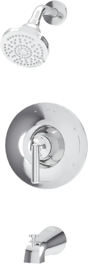 Birch HydroMersion Single Handle Tub and Shower Faucet Trim Kit in Polished Chrome - 1.5 GPM (Valve Not Included) - 599215TRM