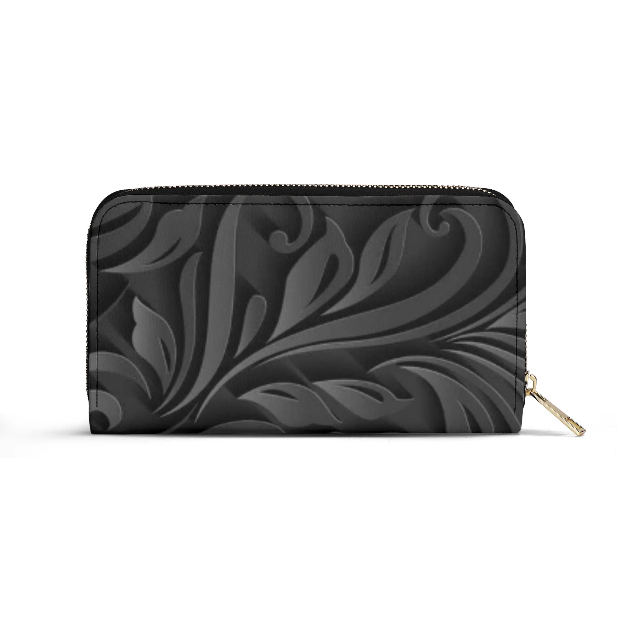 Black Filigree Design Graphic Design PU Leather Wallet