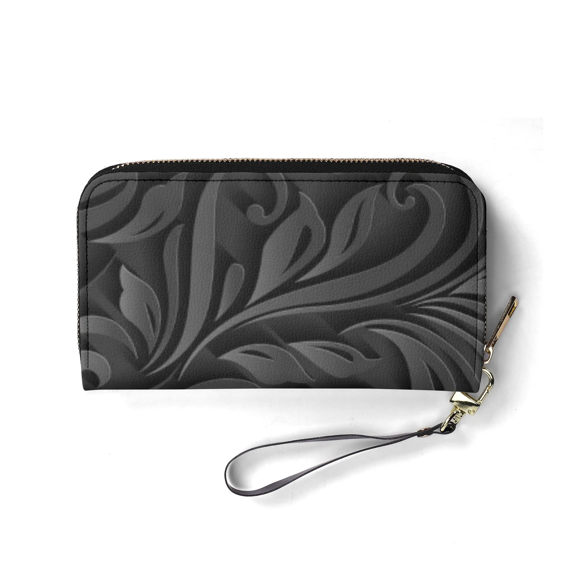 Black Filigree Design Graphic Design PU Leather Wallet