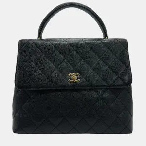 Black Leather Kelly Top Handle Bags