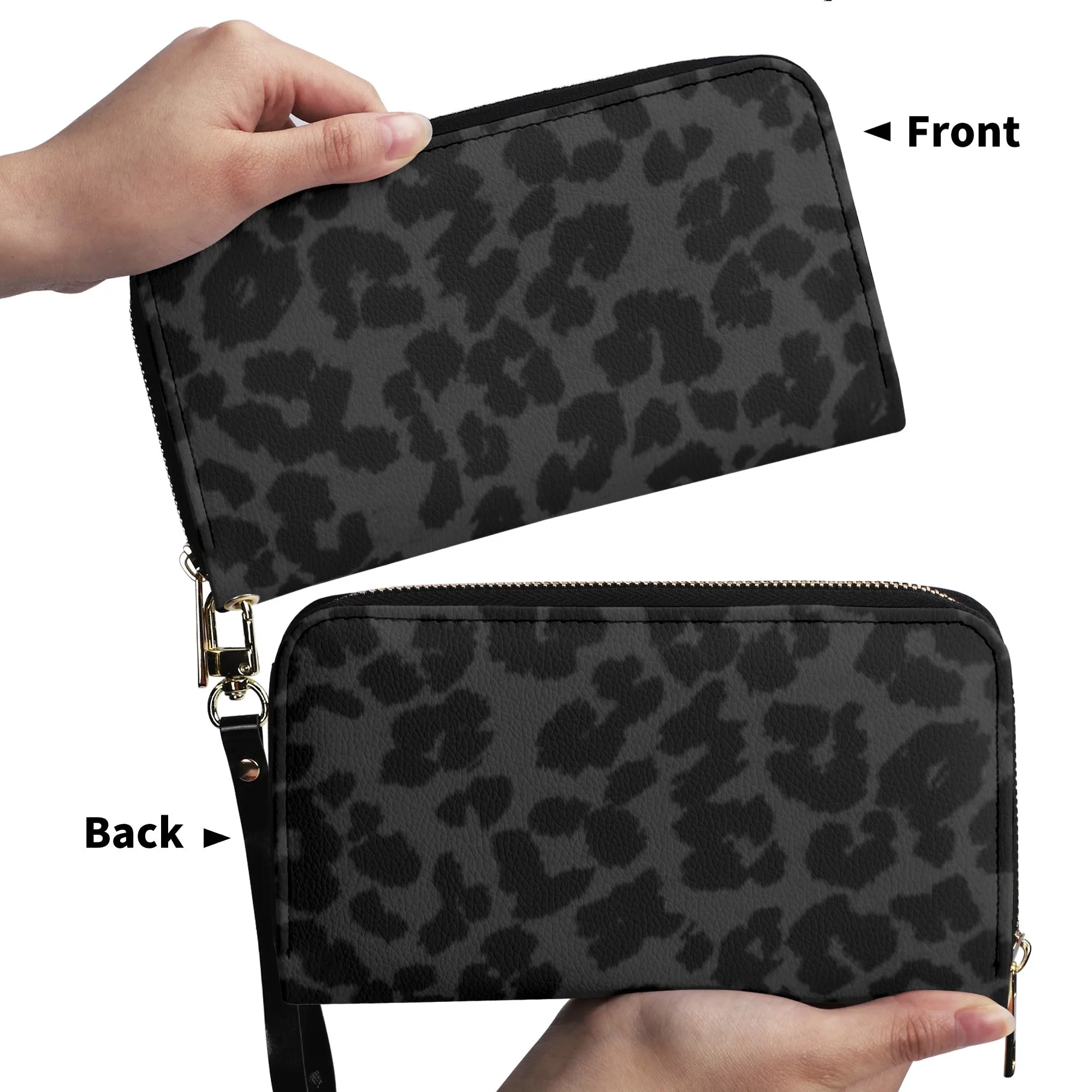 Black Leopard Print PU Leather Wallet
