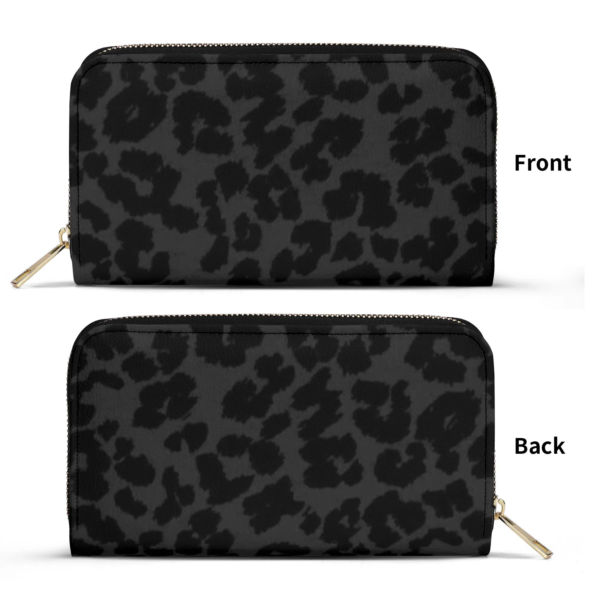 Black Leopard Print PU Leather Wallet