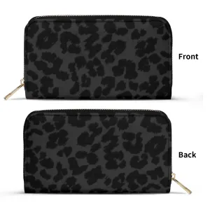 Black Leopard Print PU Leather Wallet