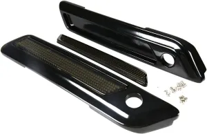 Black Saddlebag Outer Lid Hinge Latch Covers For Harley Touring Electra Road Street Glide 2014-2023 (Black Smoke)