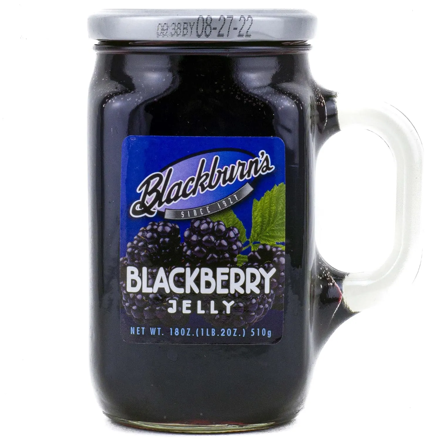 Blackburn's Preserves & Jellys 18oz Reusable Handled Glass Mug Jar (Pack of 3) (Blackberry Jelly)