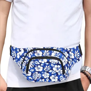Blue Hawaiian Floral - Bum Bag / Fanny Pack