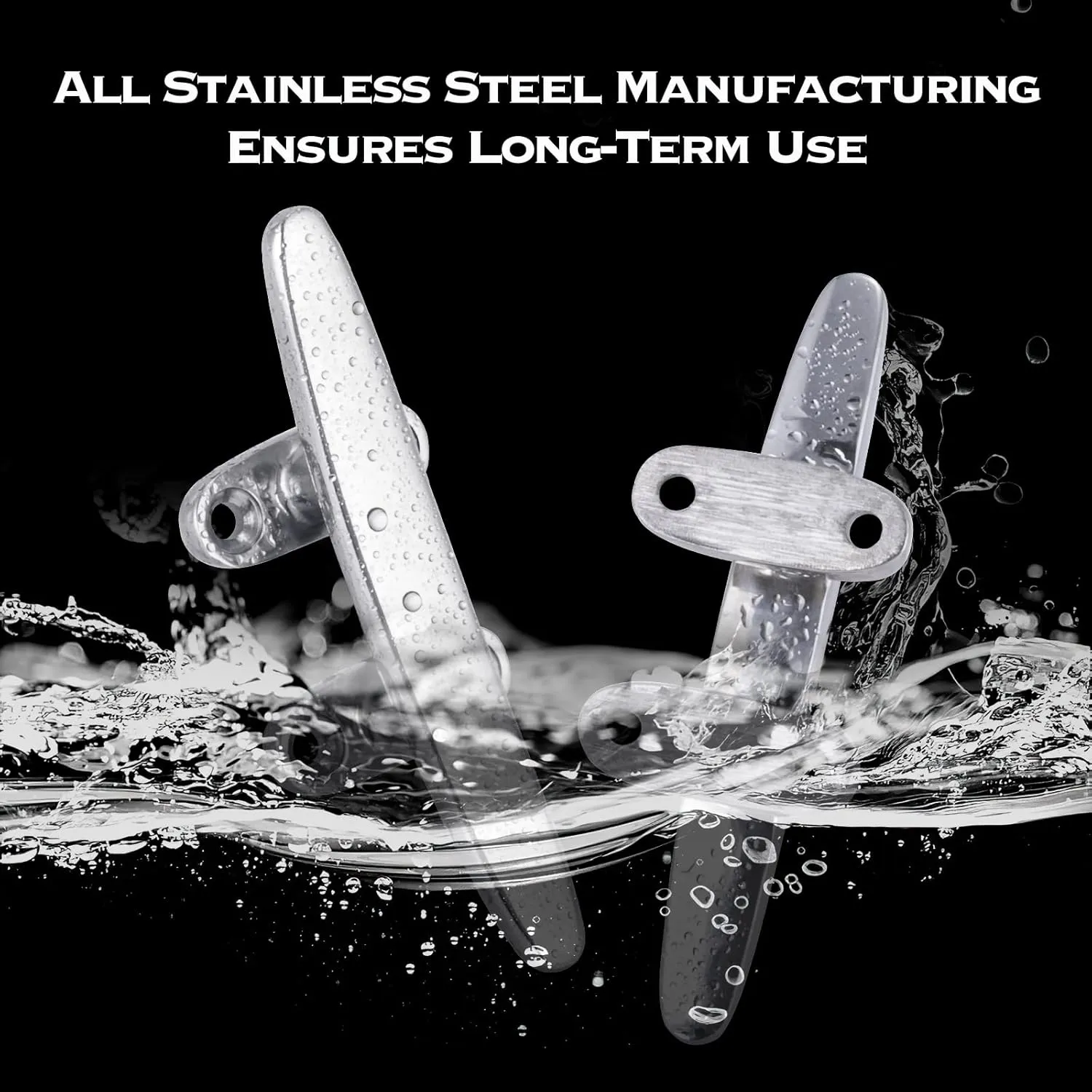 Boat Cleat 316 Stainless Steel Boat Dock Cleat Open Base Flat Top Boat Mooring Accessories, Include Installation Accessories