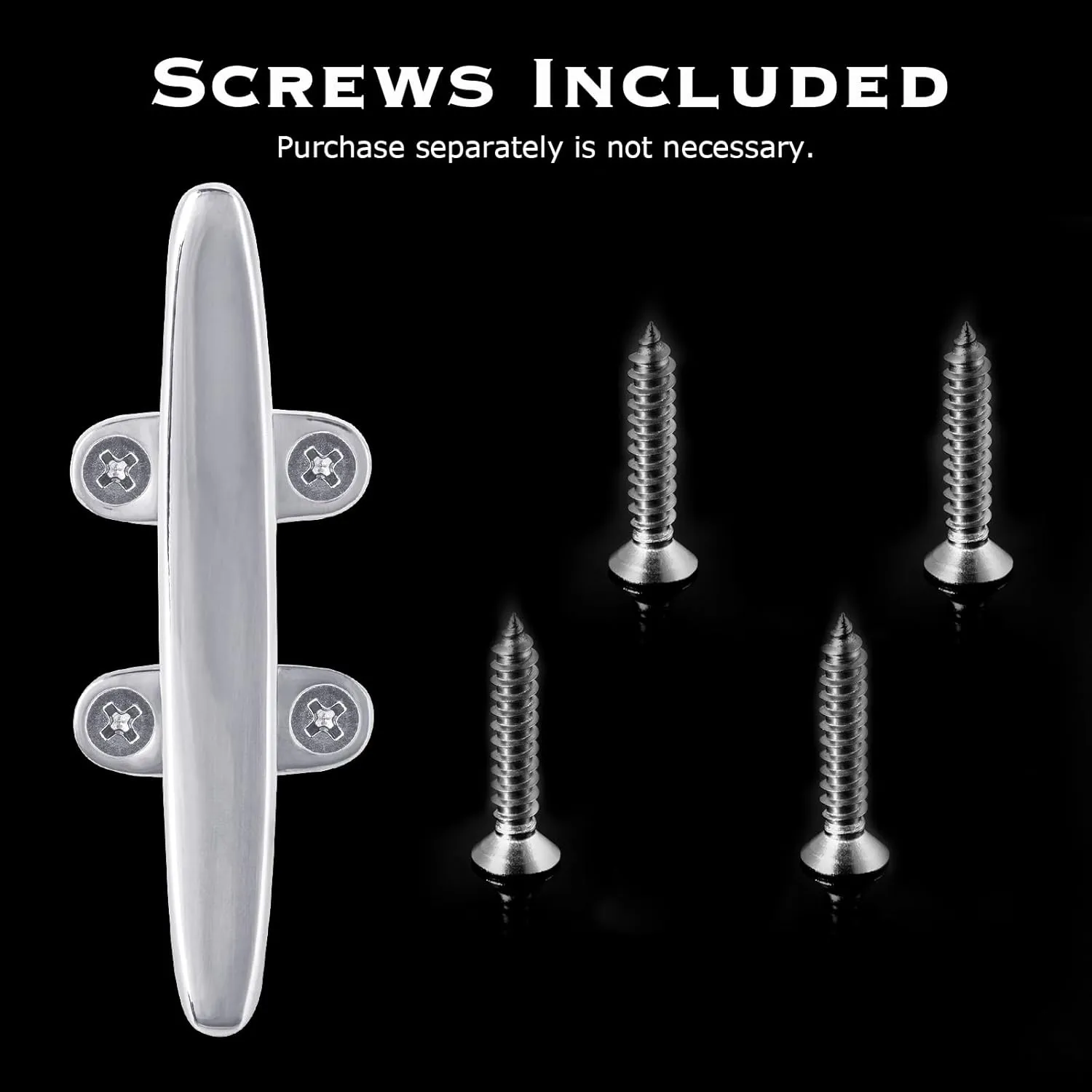 Boat Cleat 316 Stainless Steel Boat Dock Cleat Open Base Flat Top Boat Mooring Accessories, Include Installation Accessories